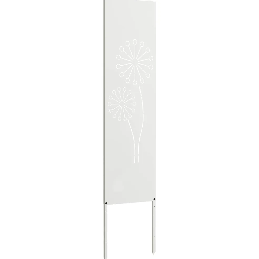 vidaXL Tuin Privacy Screen Fretwerk Wit 32 x 140 cm Koudgewalst staal