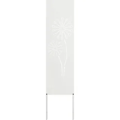 vidaXL Tuin Privacy Screen Fretwerk Wit 32 x 140 cm Koudgewalst staal