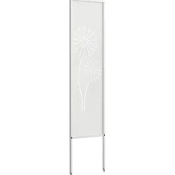vidaXL Tuin Privacy Screen Fretwerk Wit 32 x 140 cm Koudgewalst staal