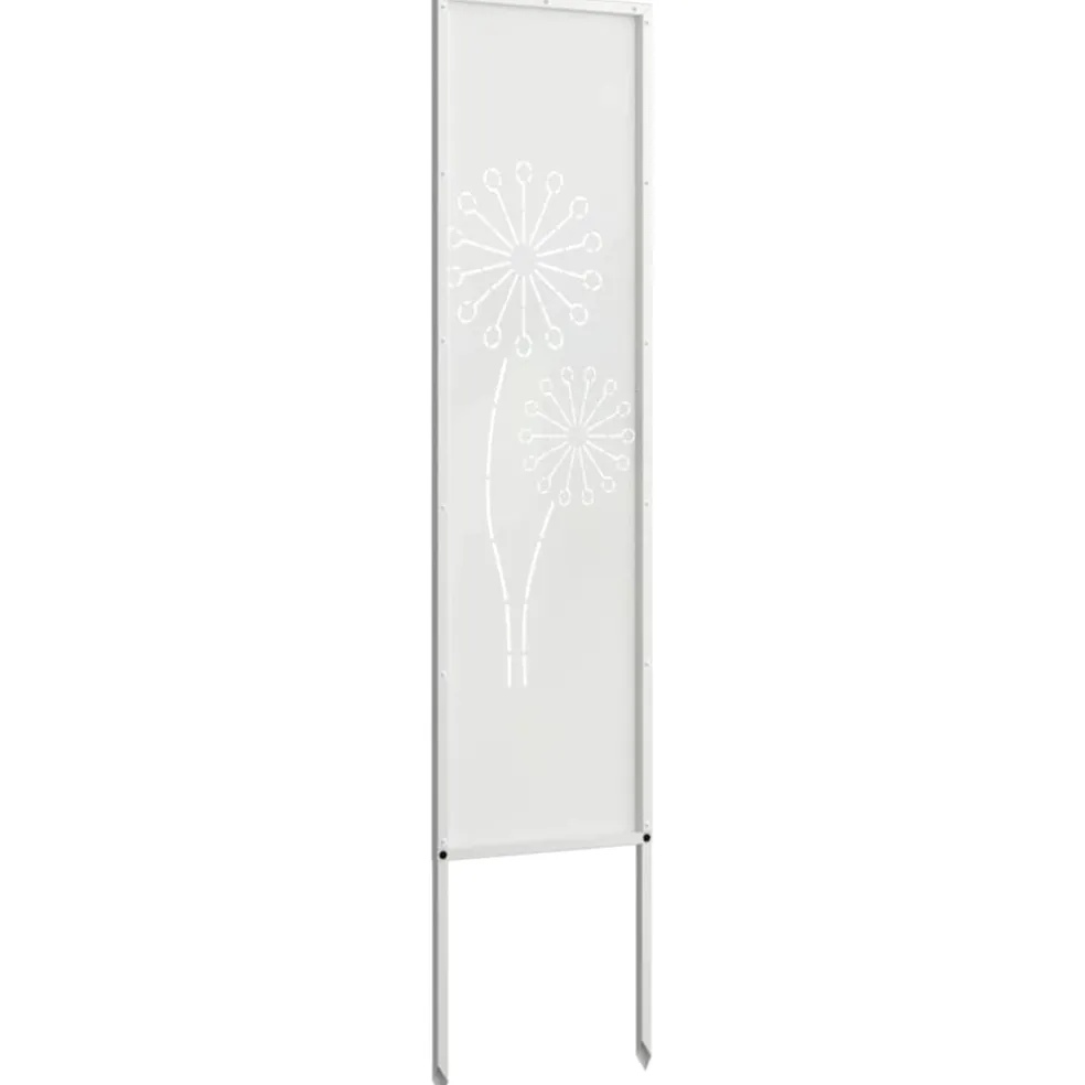 vidaXL Tuin Privacy Screen Fretwerk Wit 32 x 140 cm Koudgewalst staal