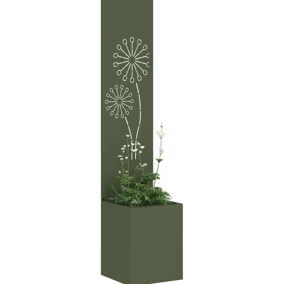 vidaXL Tuin Privacy Screen Fretwerk Olijfgroen 32 x 32 x 150 cm