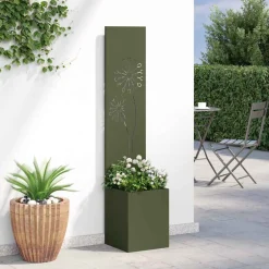 vidaXL Tuin Privacy Screen Fretwerk Olijfgroen 32 x 32 x 150 cm