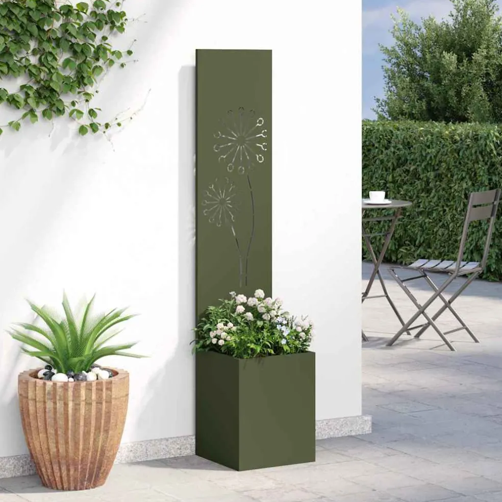 vidaXL Tuin Privacy Screen Fretwerk Olijfgroen 32 x 32 x 150 cm