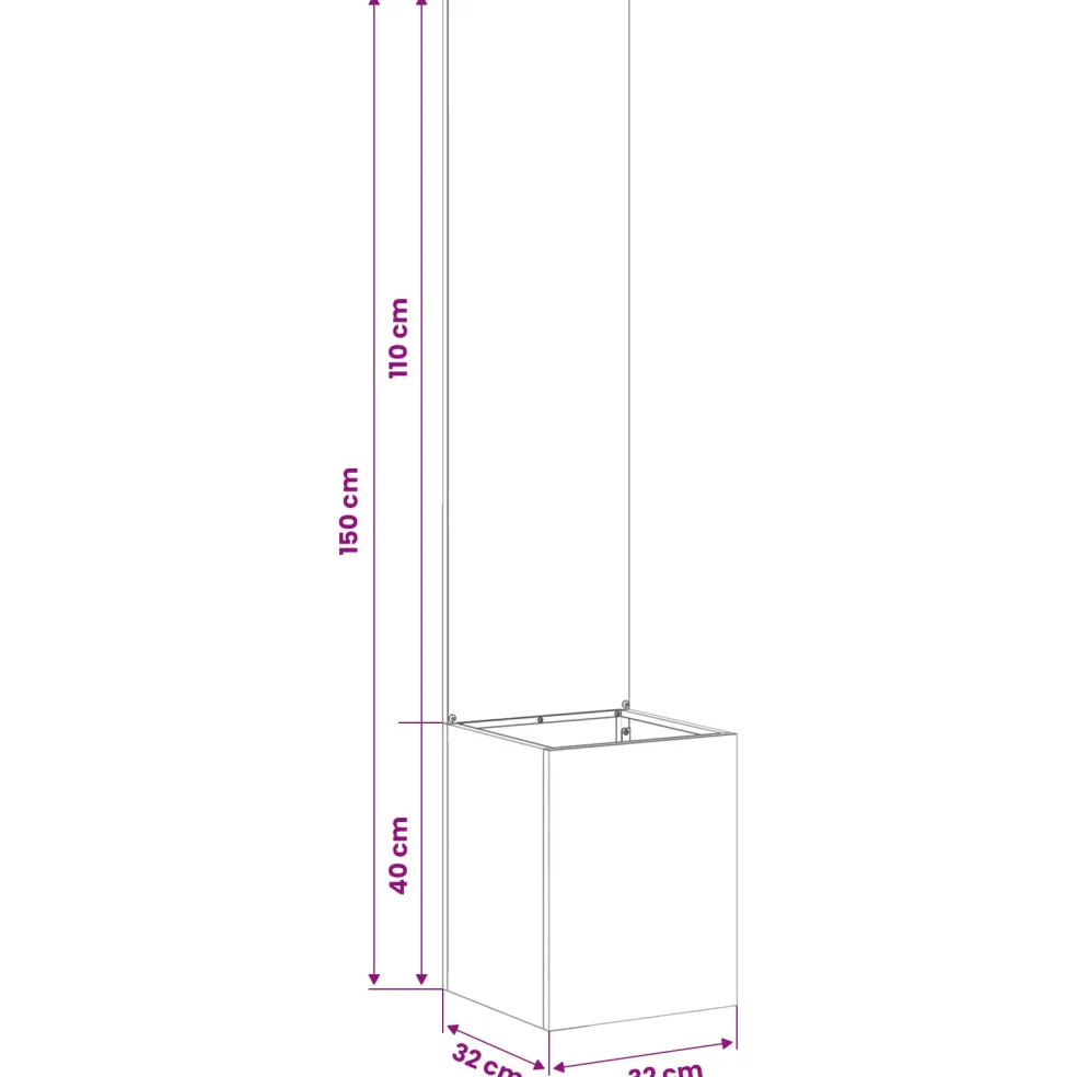 vidaXL Tuin Privacy Screen Fretwerk Zilver 32 x 32 x 150 cm
