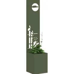 vidaXL Tuin Privacy Screen Fretwerk Olijfgroen 32 x 32 x 150 cm