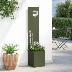 vidaXL Tuin Privacy Screen Fretwerk Olijfgroen 32 x 32 x 150 cm