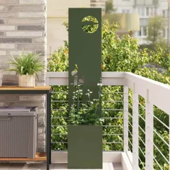 vidaXL Tuin Privacy Screen Fretwerk Olijfgroen 32 x 32 x 150 cm