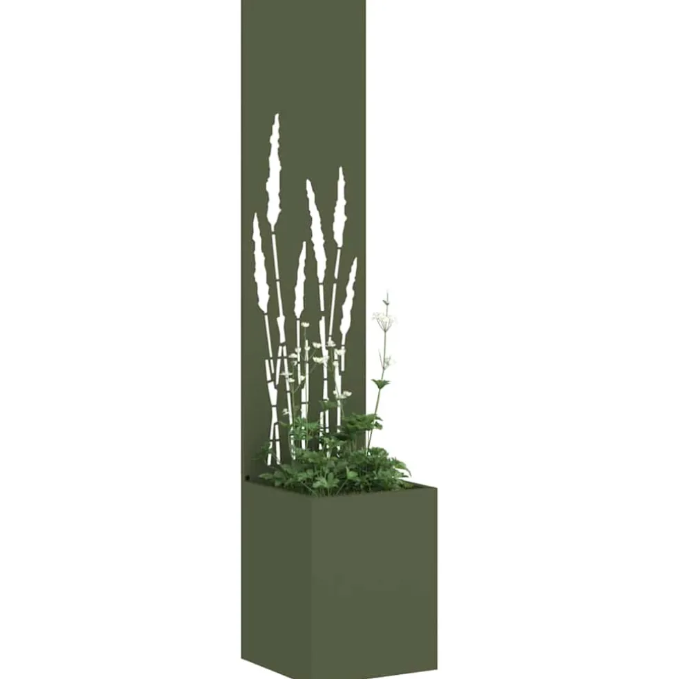 vidaXL Tuin Privacy Screen Fretwerk Olijfgroen 32 x 32 x 150 cm