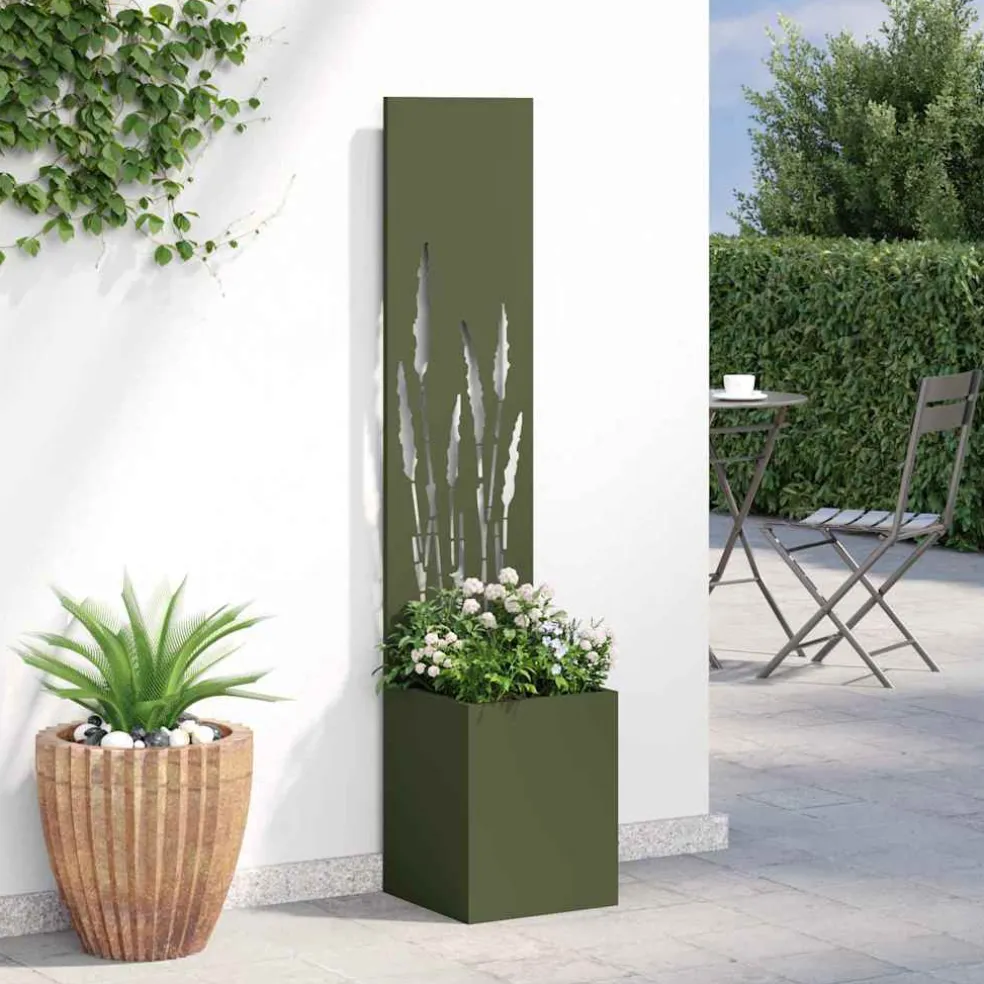 vidaXL Tuin Privacy Screen Fretwerk Olijfgroen 32 x 32 x 150 cm