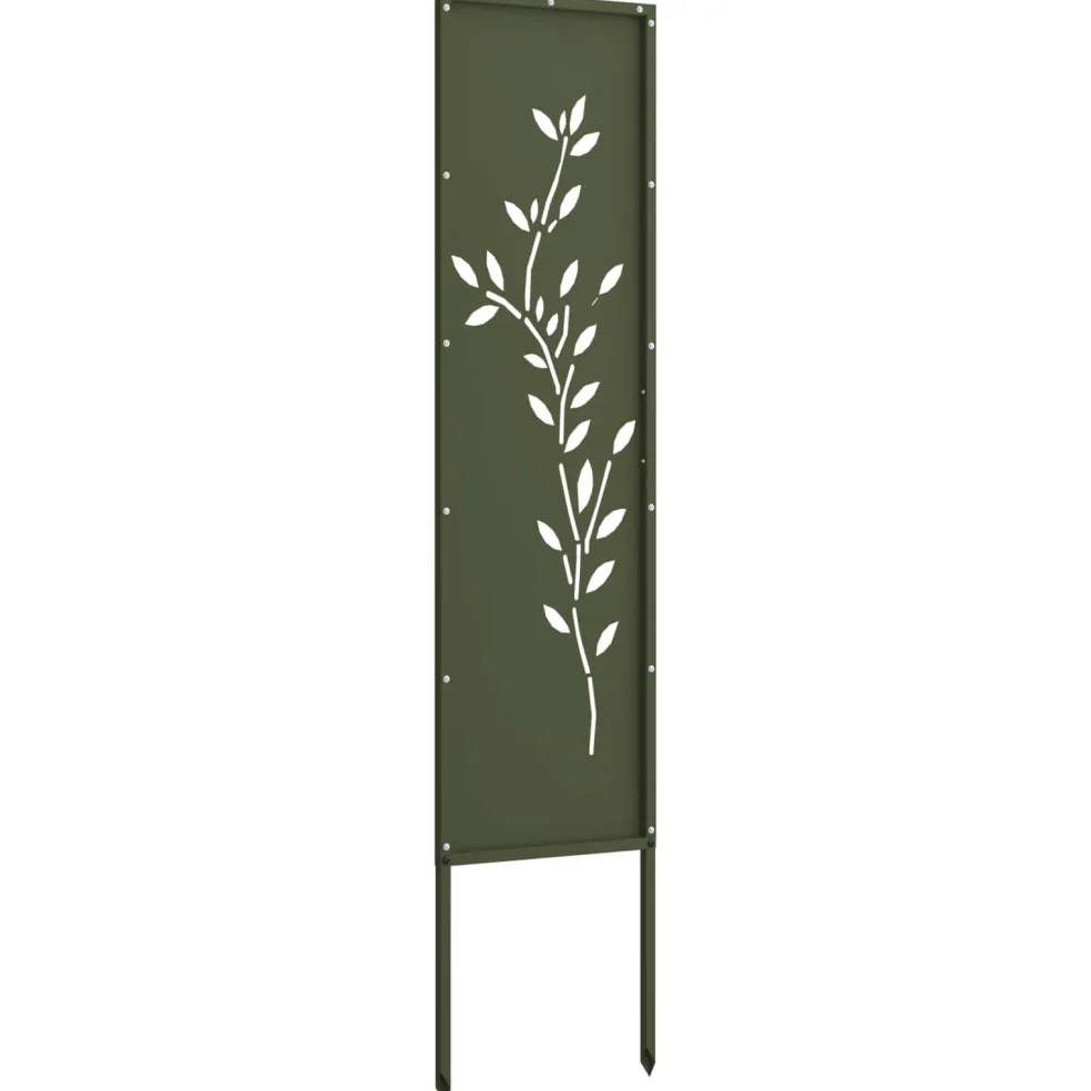 vidaXL Tuin Privacy Screen Olijfgroen 32 x 140 cm Koudgewalst staal