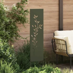 vidaXL Tuin Privacy Screen Olijfgroen 32 x 140 cm Koudgewalst staal