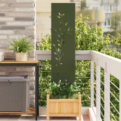 vidaXL Tuin Privacy Screen Olijfgroen 32 x 140 cm Koudgewalst staal