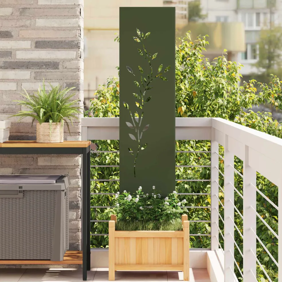 vidaXL Tuin Privacy Screen Olijfgroen 32 x 140 cm Koudgewalst staal