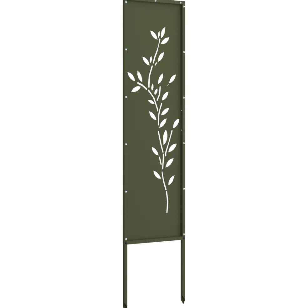 vidaXL Tuin Privacy Screen Olijfgroen 32 x 140 cm Koudgewalst staal