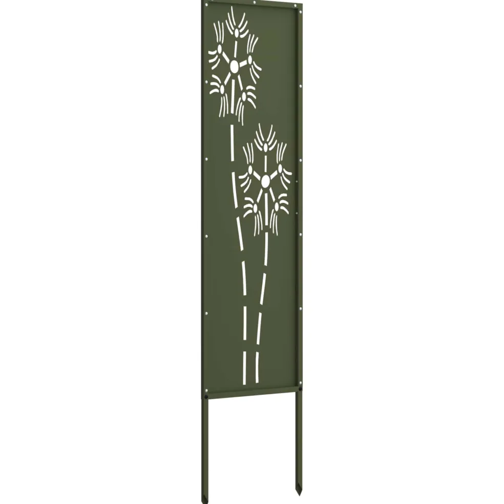 vidaXL Tuin Privacy Screen Olijfgroen 32 x 140 cm Koudgewalst staal