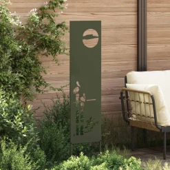 vidaXL Tuin Privacy Screen Olijfgroen 32 x 140 cm Koudgewalst staal