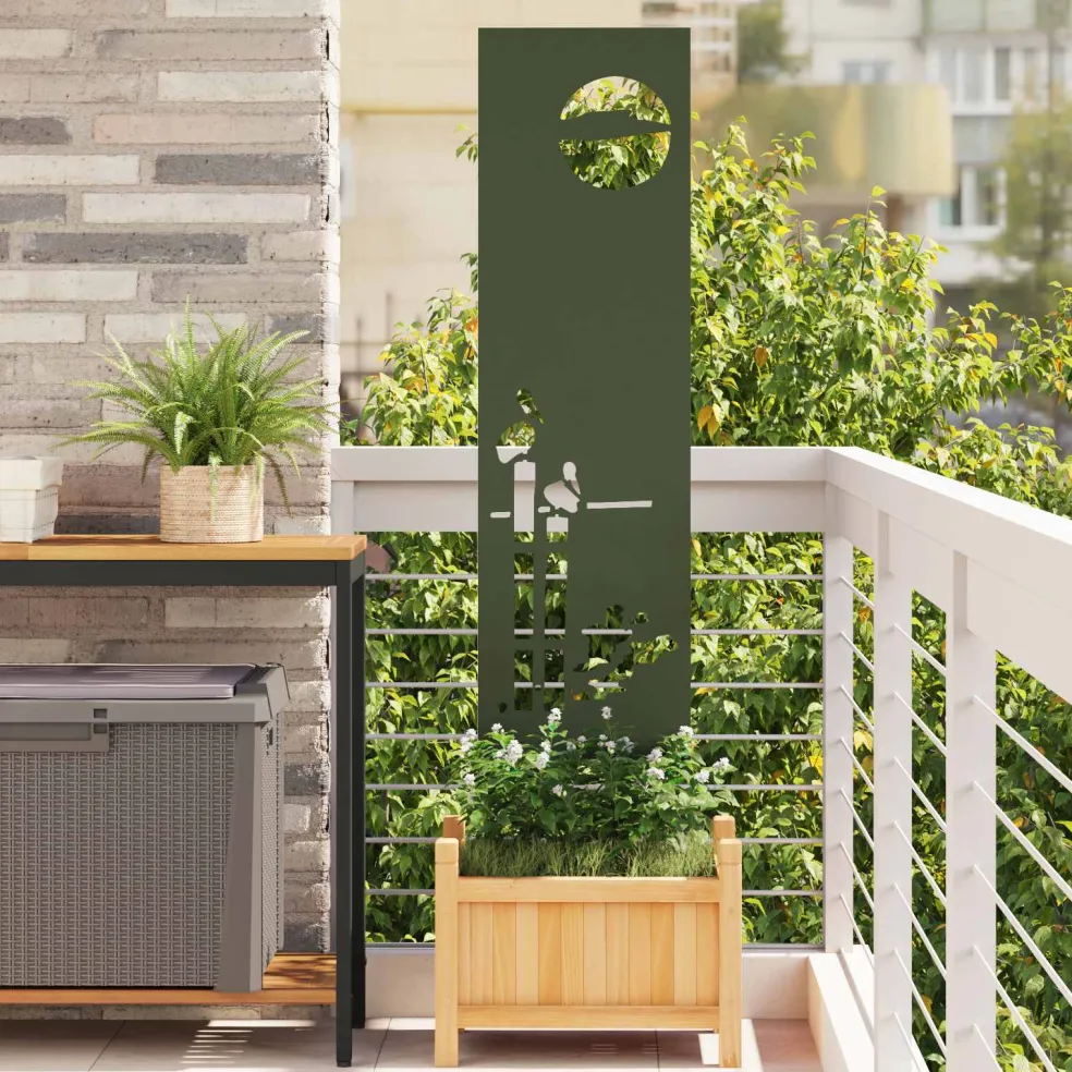 vidaXL Tuin Privacy Screen Olijfgroen 32 x 140 cm Koudgewalst staal