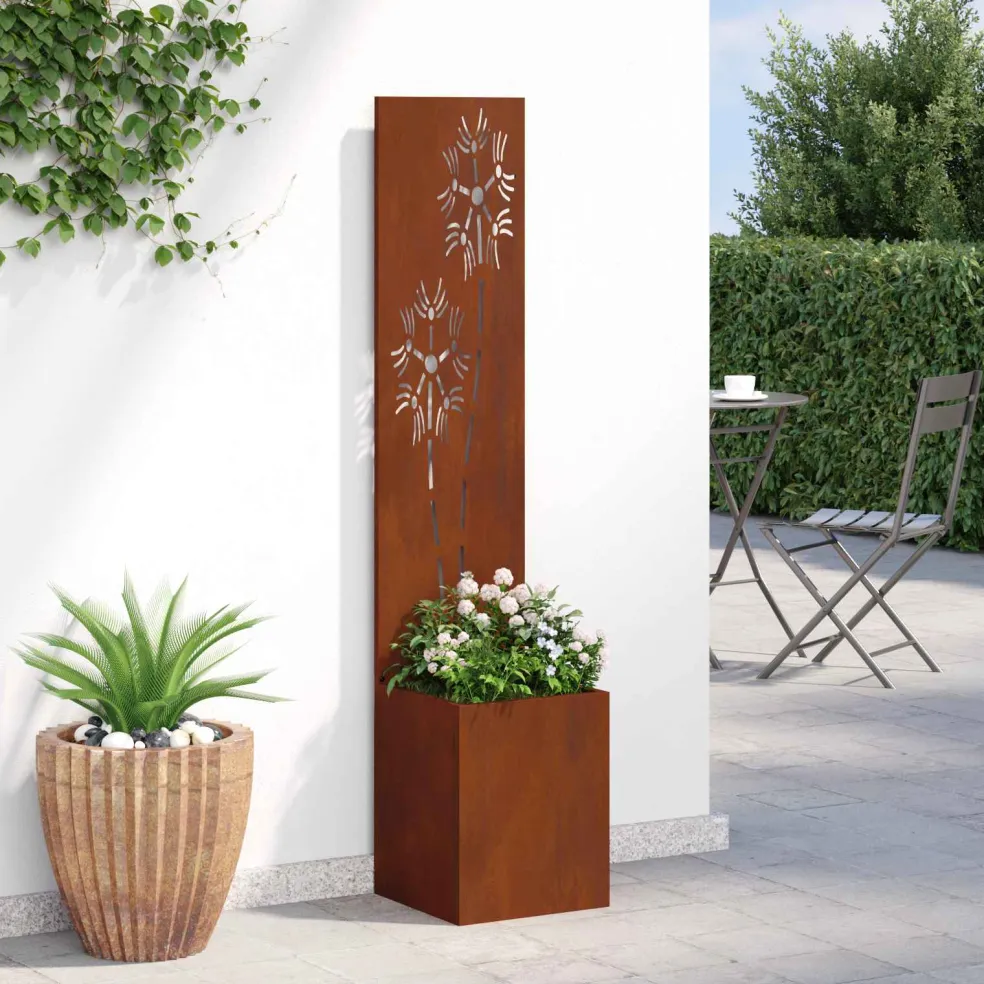 vidaXL Tuin Privacy Screen Roestig 32 x 32 x 150 cm Cortenstaal