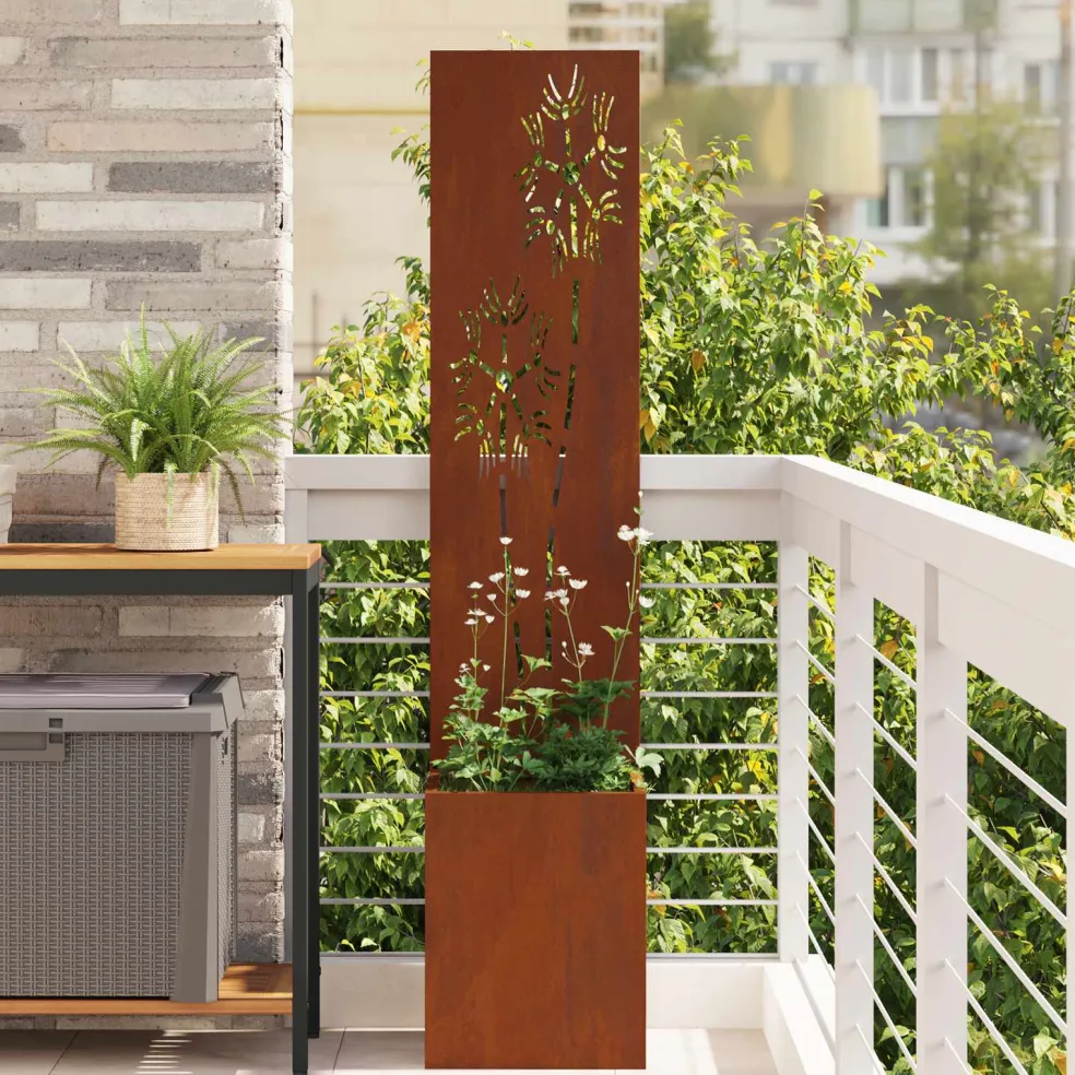 vidaXL Tuin Privacy Screen Roestig 32 x 32 x 150 cm Cortenstaal