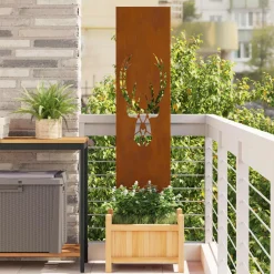 vidaXL Tuin Privacy Screen Roestig 32 x 140 cm weervast staal