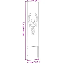 vidaXL Tuin Privacy Screen Roestig 32 x 140 cm weervast staal