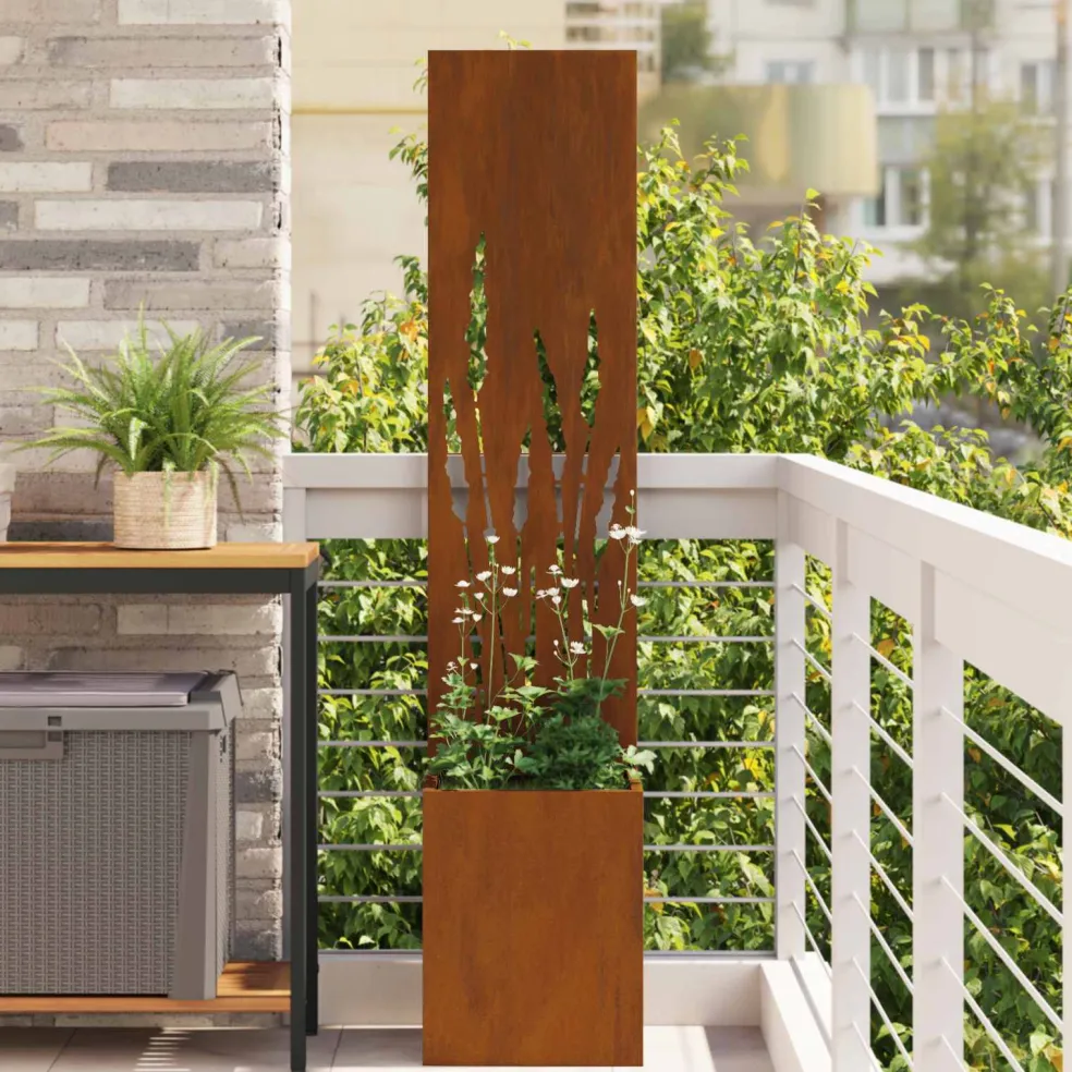 vidaXL Tuin Privacy Screen Roestig 32 x 32 x 150 cm Cortenstaal