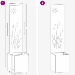 vidaXL Tuin Privacy Screen Roestig 32 x 32 x 150 cm Cortenstaal