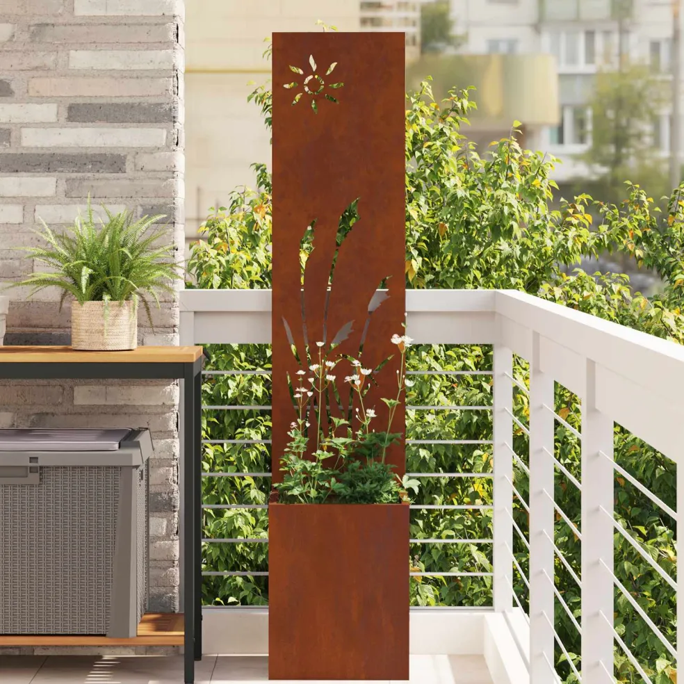 vidaXL Tuin Privacy Screen Roestig 32 x 32 x 150 cm Cortenstaal