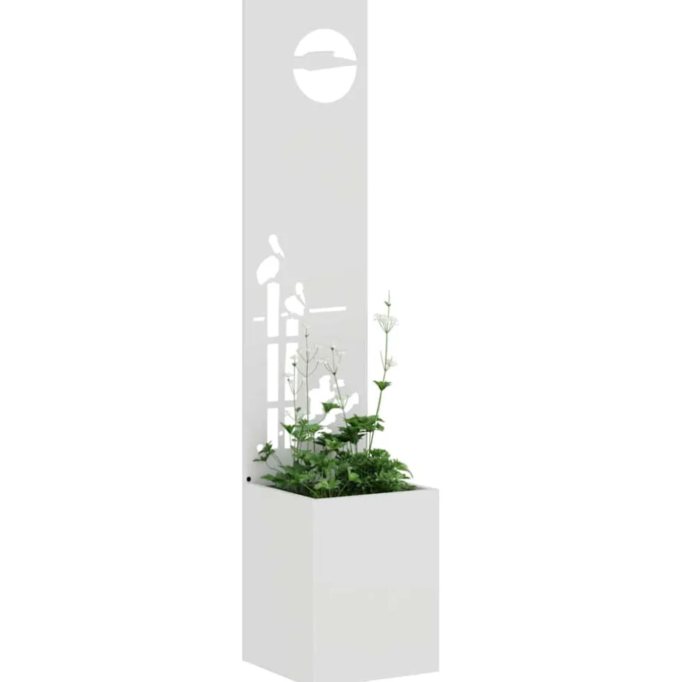 vidaXL Tuin Privacy Screen Wit 32 x 32 x 150 cm Koudgewalst staal