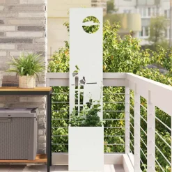vidaXL Tuin Privacy Screen Wit 32 x 32 x 150 cm Koudgewalst staal