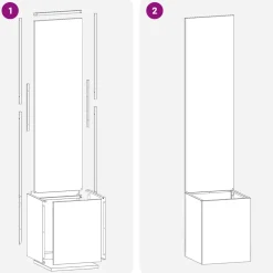 vidaXL Tuin Privacy Screen Wit 32 x 32 x 150 cm Koudgewalst staal