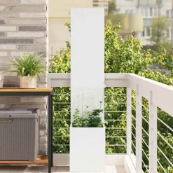 vidaXL Tuin Privacy Screen Wit 32 x 32 x 150 cm Koudgewalst staal