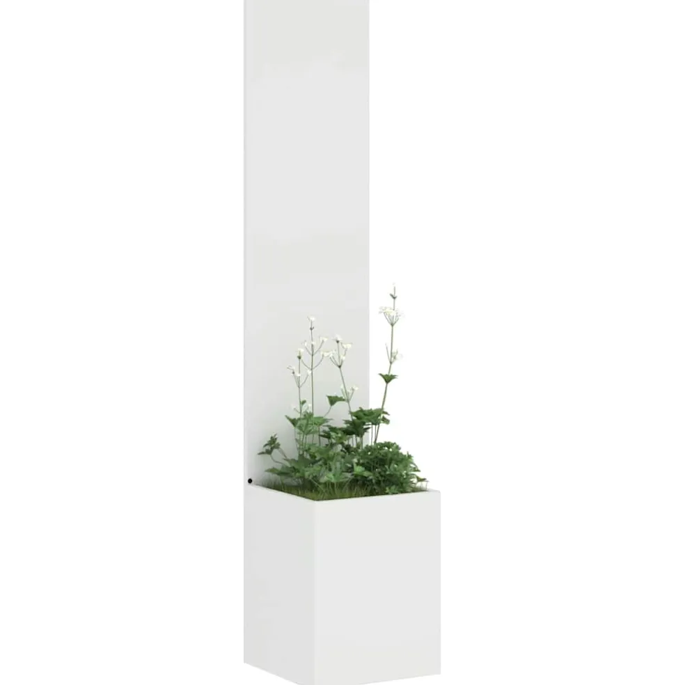 vidaXL Tuin Privacy Screen Wit 32 x 32 x 150 cm Koudgewalst staal
