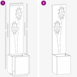 vidaXL Tuin Privacy Screen Wit 32 x 32 x 150 cm Koudgewalst staal