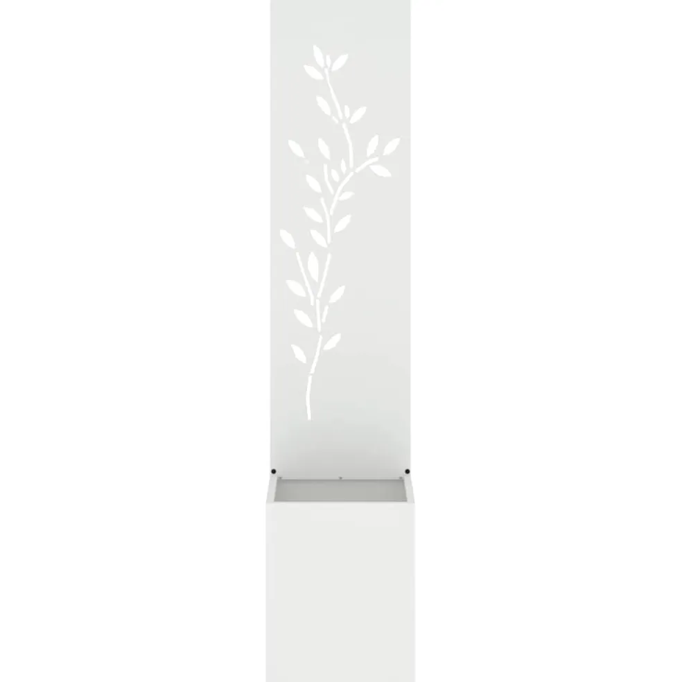 vidaXL Tuin Privacy Screen Wit 32 x 32 x 150 cm Koudgewalst staal