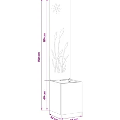 vidaXL Tuin Privacy Screen Wit 32 x 32 x 150 cm Koudgewalst staal