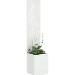 vidaXL Tuin Privacy Screen Wit 32 x 32 x 150 cm Koudgewalst staal