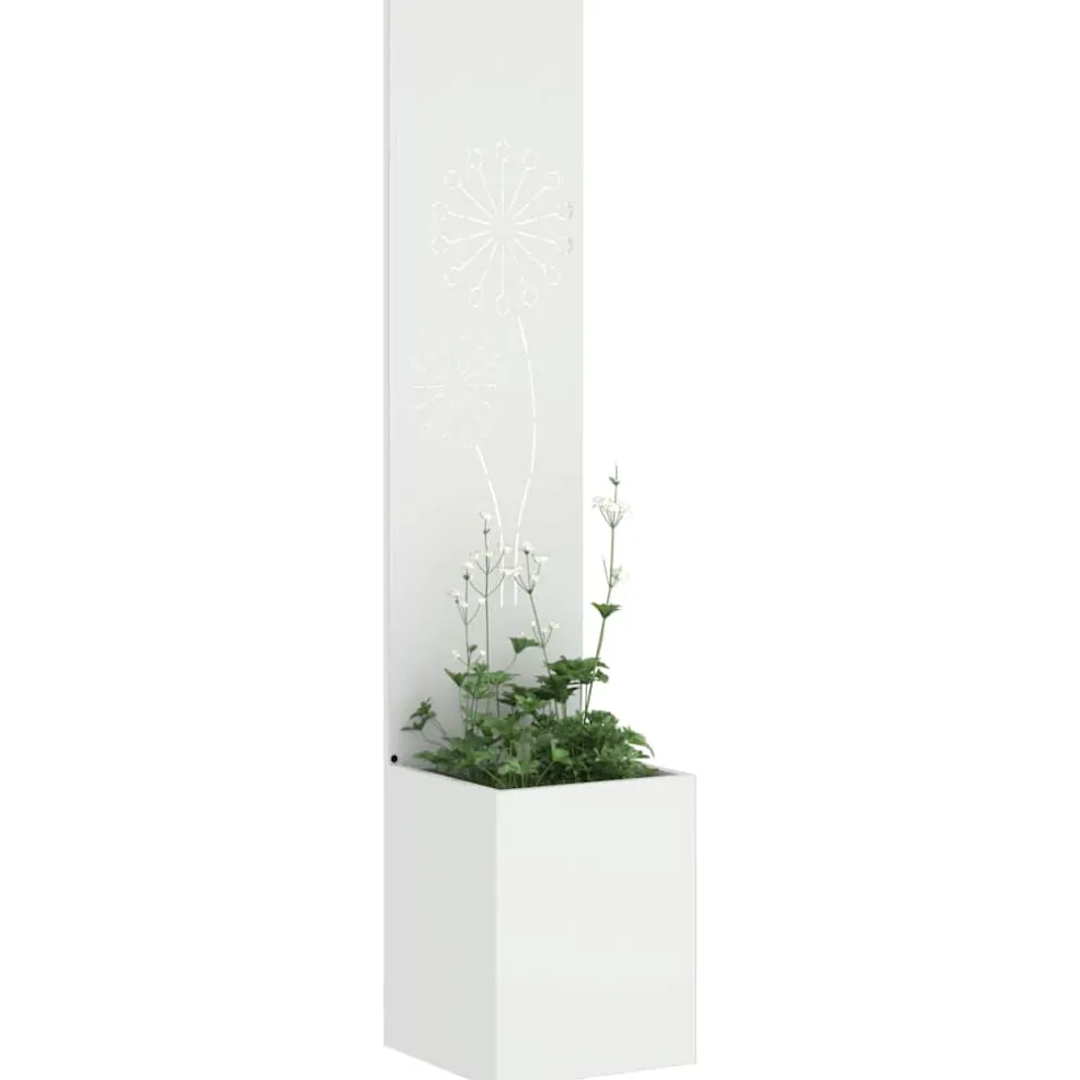 vidaXL Tuin Privacy Screen Wit 32 x 32 x 150 cm Koudgewalst staal
