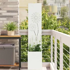 vidaXL Tuin Privacy Screen Wit 32 x 32 x 150 cm Koudgewalst staal