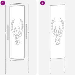 vidaXL Tuin Privacy Screen Zilver 32 x 140 cm Roestvrij staal