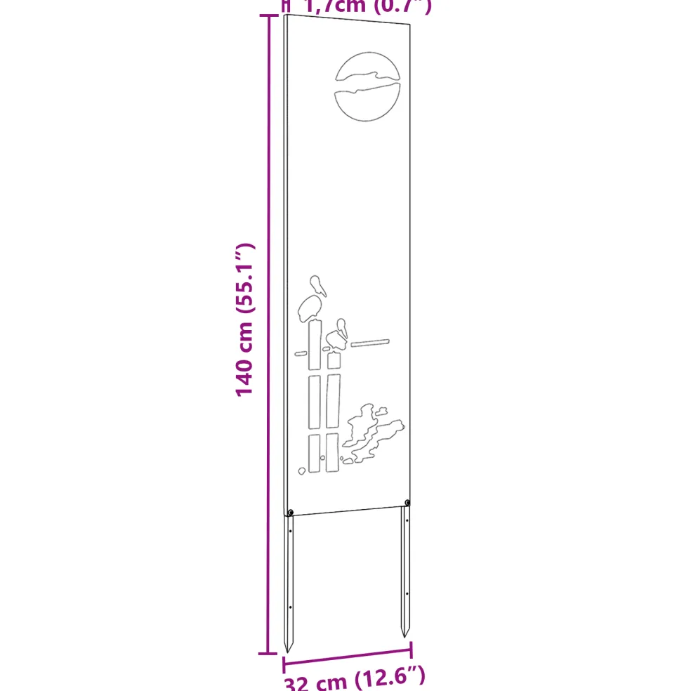 vidaXL Tuin Privacy Screen Zilver 32 x 140 cm Gegalvaniseerd staal