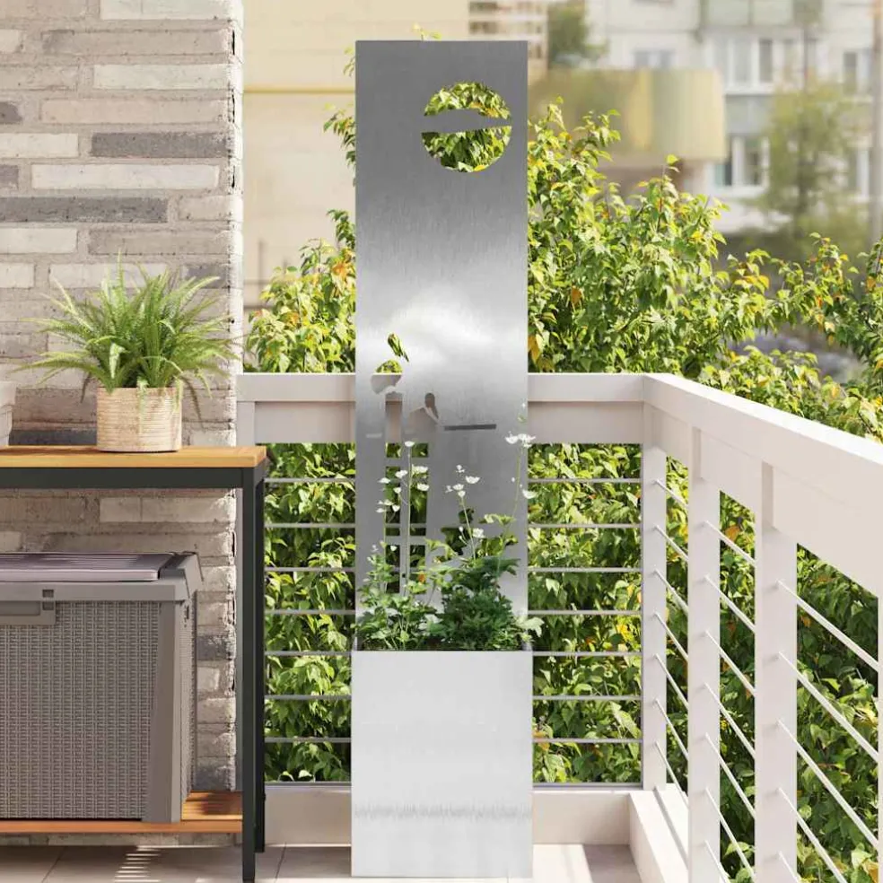 vidaXL Tuin Privacy Screen Zilver 32 x 32 x 150 cm Roestvrij staal