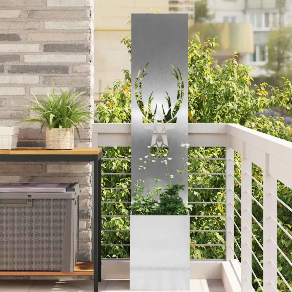 vidaXL Tuin Privacy Screen Zilver 32 x 32 x 150 cm Roestvrij staal