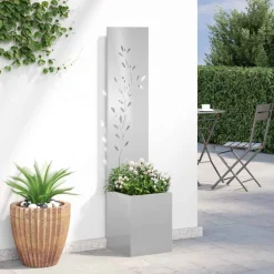 vidaXL Tuin Privacy Screen Zilver 32 x 32 x 150 cm Roestvrij staal