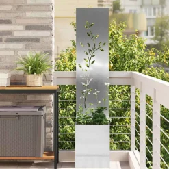 vidaXL Tuin Privacy Screen Zilver 32 x 32 x 150 cm Roestvrij staal
