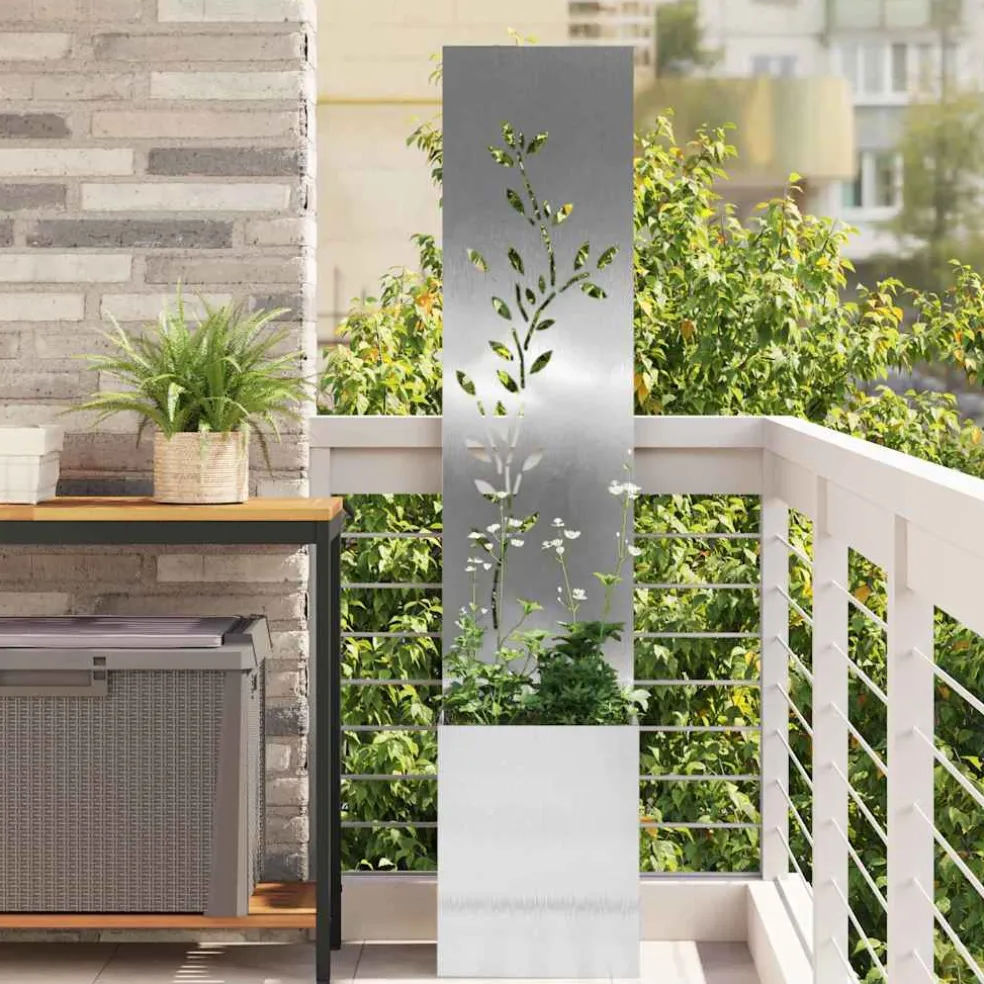 vidaXL Tuin Privacy Screen Zilver 32 x 32 x 150 cm Roestvrij staal