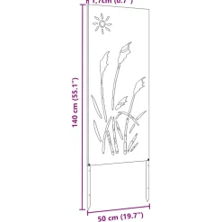 vidaXL Tuin Privacy Screen Zilver 50 x 140 cm Gegalvaniseerd staal