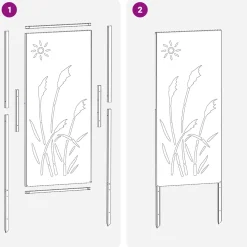 vidaXL Tuin Privacy Screen Zilver 50 x 140 cm Gegalvaniseerd staal