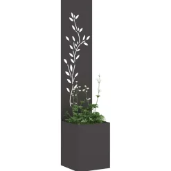 vidaXL Tuin Privacy Screen Zwart 32 x 32 x 150 cm Koudgewalst staal