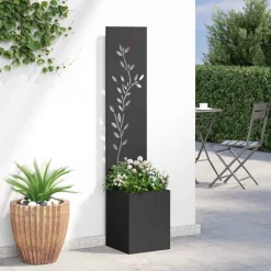vidaXL Tuin Privacy Screen Zwart 32 x 32 x 150 cm Koudgewalst staal